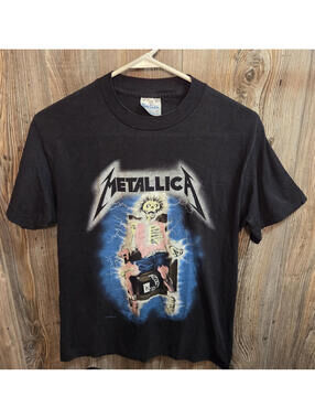 Metallica 1987 Kill Em All w/ Glow in Dark Graphics Size Med VTG Sgl Stitch RARE